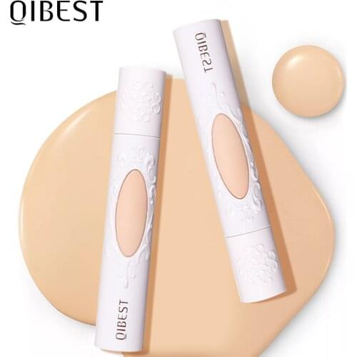QIBEST Face Base Foundation Moist Whitening Full Covering Make Up Professional Waterproof Foundation Matte Concealer Cosmetics