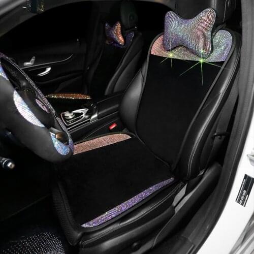 Plush Car Seat Cover Diamond Auto Interior Seat Cushion Accessories Universal Car Seat Covers Auto Protect Covers Automotive