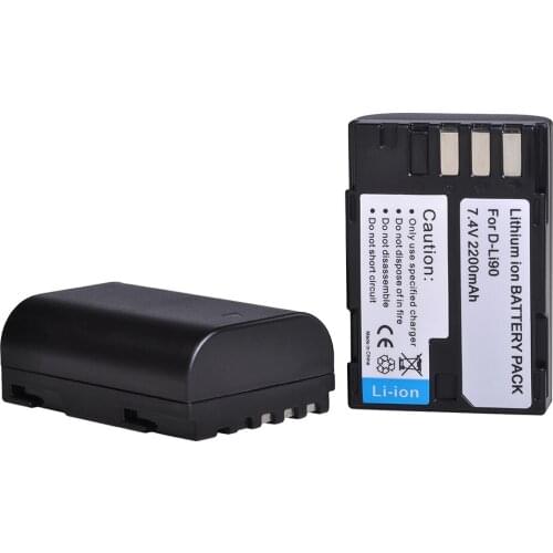 PowerTrust 2200mAH D-LI90 DLI90 D Li90 Battery akku for PENTAX K-7 K-7D K-5 K-5 II 645D K01 K-3 K-3 II 645Z L15 Camera Batteries