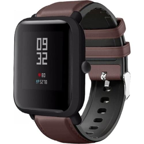 20/22mm Genuine leather Strap For Amazfit Bip S gts gtr Bracelet for xiaomi Amazfit GTR 42mm 47mm Pace Stratos 2 2S 3 GTR2 Strap