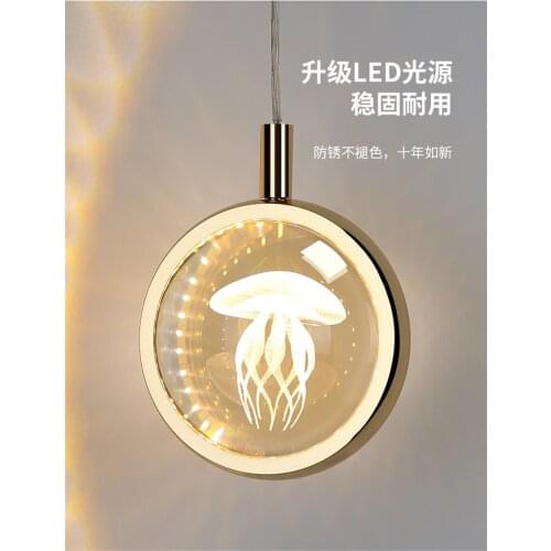 Nordic Luxury Crystal Ball LED Pendant Lamps Restaurant Bar Hanging Lighting Bathroom Bedroom Bedside Art Deco Pendant Lights