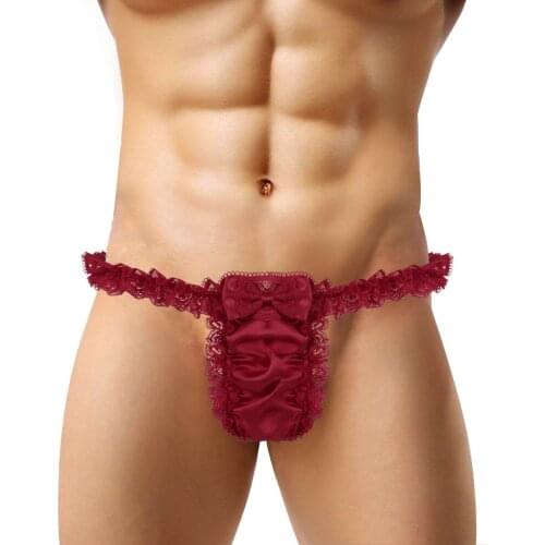 Sexy Mens Lace Briefs Light Thin Low Waist G-String Thong Underpant Panties Male Sexy Lingerie Ultra Thin Tanga De Hombre