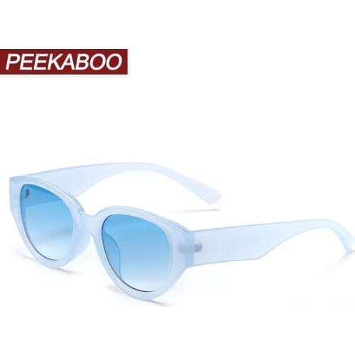 Peekaboo orange blue cat eye sunglasses for men candy color women summer accessories ladies male sun glasses uv400 colorful 2022