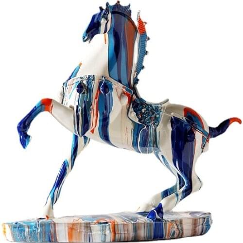 Modern Creative Shower Color Flowing Color Horse Art Fortune Decoration Suitable for Living Room Entrance Office Study