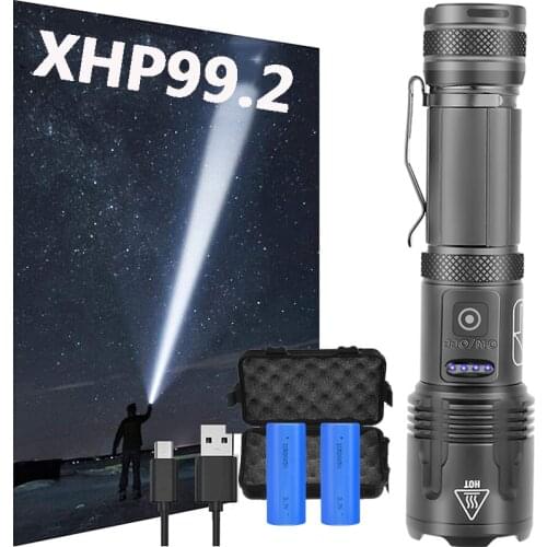 Pocketman 30000LM LED Flashlight With Pen Holder Tail rope USB Rechargeable LED Torch XHP70 Lanterna Camping Lamp Use 26650