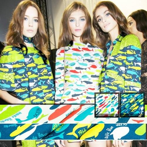 Printed pure cotton fabric,cartoon pattern, fish and letter pattern, sew for top,pants, baseball coat, suit, craft by the yard