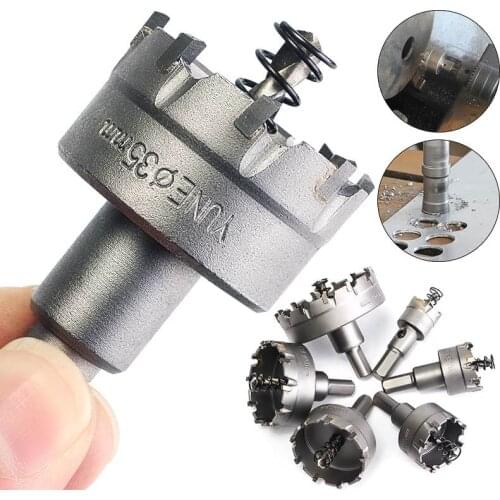 6Pcs/lot 22 30 35 45 50 65MM Carbide Tip TCT Core Drill Bit Metal Cutter Core Hole Saw Metalworking Tool Stainless Steel Alloy