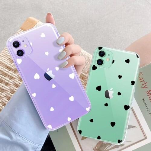 Moskado Cartoon Love Heart Phone Case For iPhone 12 Mini 11 Pro Max X XR XS Max 7 8Plus Clear Shockproof Soft TPU Silicone Cover