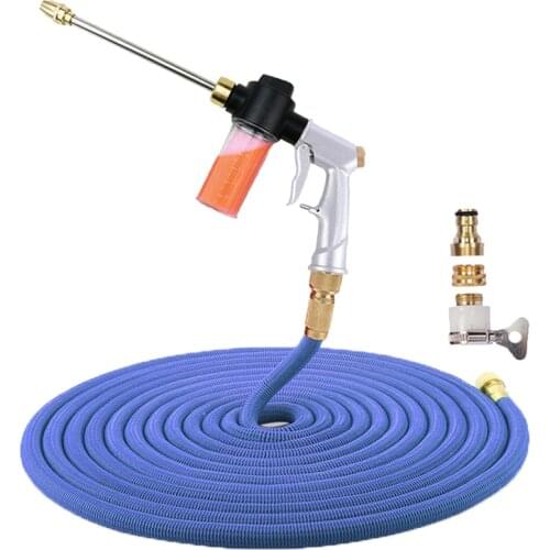 Expandable Garden Hose Magic Flexible Water Hose Eu Watering Hoses Pipe With Spray Gun High Pressure Foam Car Wash Cleaning Tool