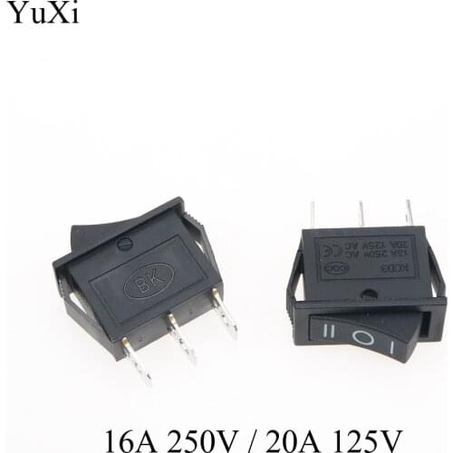 YuXi KCD3 3PIN black mini Push Button rocker Switch ON/OFF/ON boat power switches 16A 250V / 20A 125V AC 3 pin