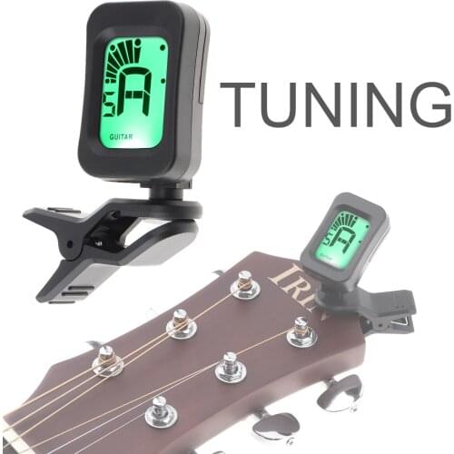Clip On Guitar Tuner Portable Universal LCD Display Digital Tuner for Chromatic Guitar / Ukulele / Bass / Violin