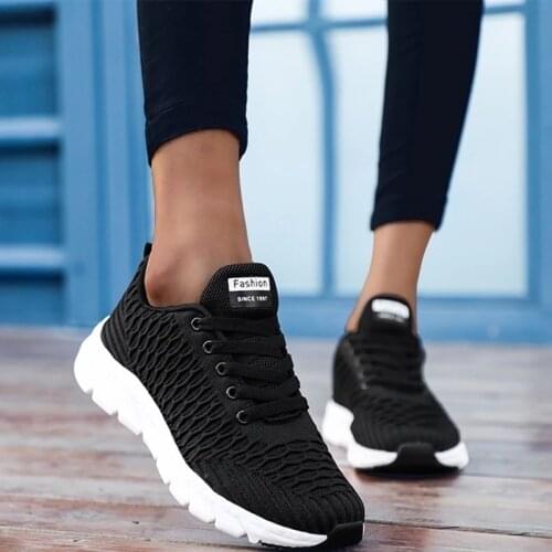 New Women Shoes Flats Fashion Casual Ladies Shoes Woman Lace-Up Mesh Breathable Female Sneakers Feminino Zapatillas Mujer
