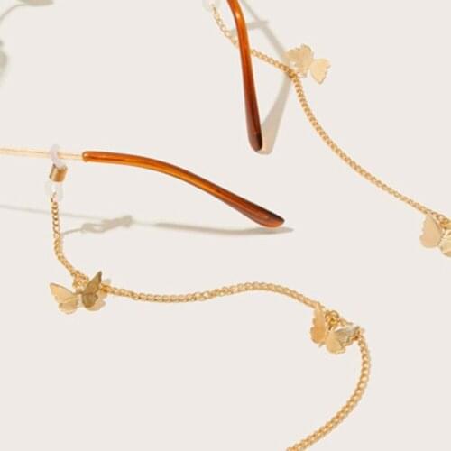 Women Glasses Face Mask Chain Necklace Strap Non-slip Eyeglass Lanyard Holder Cord Neck Sunglasses Butterfly Strap Holder