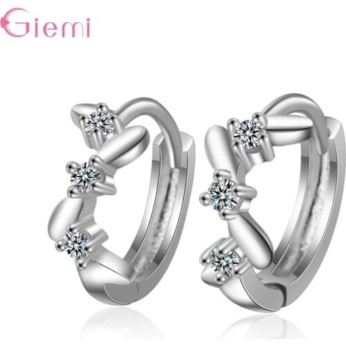 New Creative 925 Sterling Silver Hoop Earrings Crystal Leaf Design Gold Earring For Women Girl Fashion Korea Jewelry Brincos