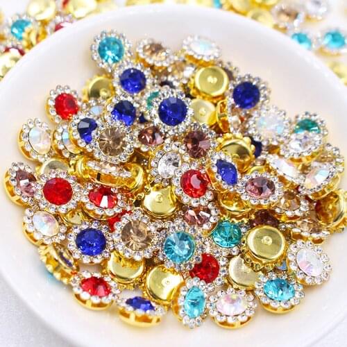 Claw Cup Rhinestones Mix Color Glitter Crystals Glass Beads Stones Strass Trim Non Hotfix Sew on Rhinestones for Clothes Gems