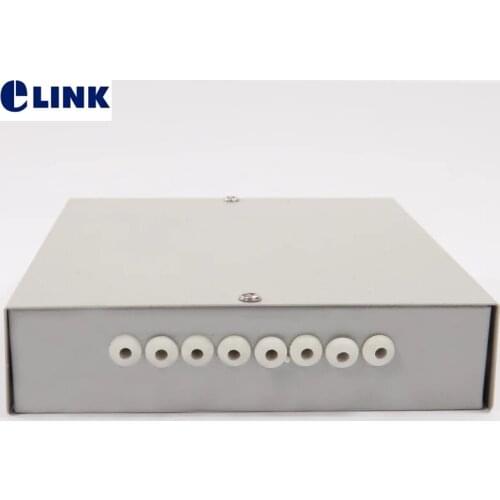 5pcs 8 core ftth box optical fibre distribution box cold rolled steel fiber terminal box for pigtail out direct beige 0.8mm