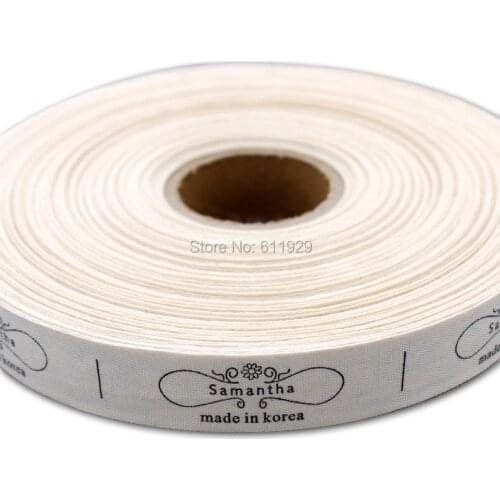 Free shipping garment cotton printed labels/clothing shoes bag customzied printing tags/logo/trademark/ribbon 1000 pcs one roll