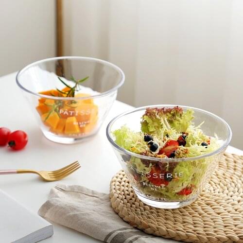 6 inch salad bowl-700ml transparent glass bowl-fruit salad Dish-dessert bowl-breakfast Cup-mask container