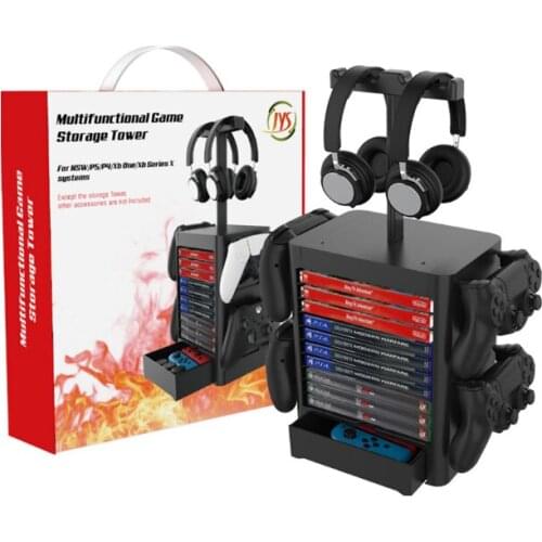 For PS5 CD Discs Storage Seat Bracket Double 2 layer Storage Stand For PS4 Pro/PS4 Slim /PS4/PS5/ONE/Nintend Switch Disk Stand