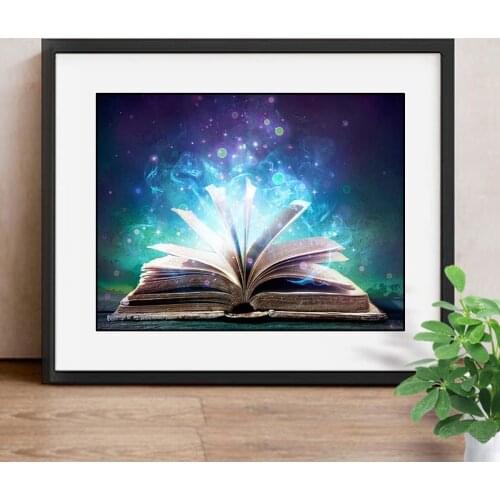 Full Drill Square 5D DIY Diamond Painting Cartoon Books Night Dream Diamond Embroidery Picture Of Rhinestone Decor Home