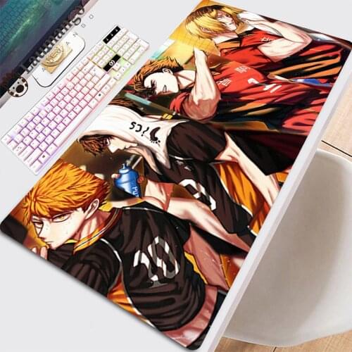 Mouse Gamer Pad With Gaming Accessories Extended On The Table Keyboard Mat Xxl Carpet Desk Anime Warm-blooded Cool Haikyuu Pads