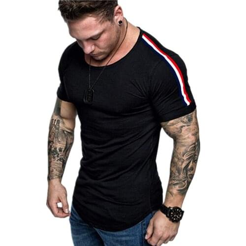 Summer New Style Trend MenS Clothing Plus Size Short-Sleeved Shoulder Stitching Design T-Shirt For Men Tops Mens Clothes