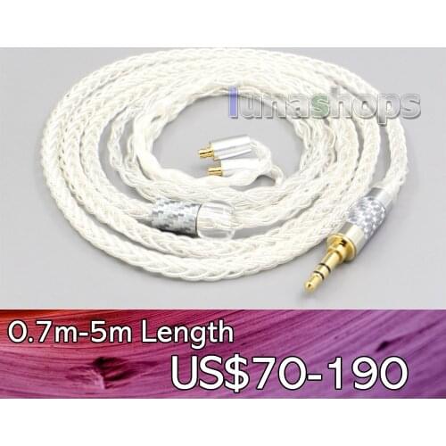 LN007026 3.5mm 4.4mm 99% Pure Silver 8 Core Headphone Earphone Cable For Acoustune HS 1695Ti 1655CU 1695Ti 1670SS