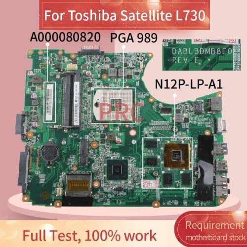A000080820 For Toshiba Satellite L750 L755 GT525M Notebook Mainboard DABLBDMB8E0 HM65 N12P-LP-A1 DDR3 Laptop Motherboard