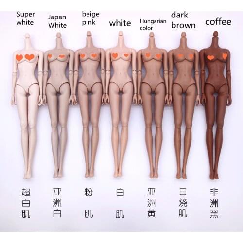 MENGF 2021 New Joints Movable Doll Body Figure Quality Body For FR IT PP Barbi All 1/6 Size Heads Blue Green Coffee Brown White