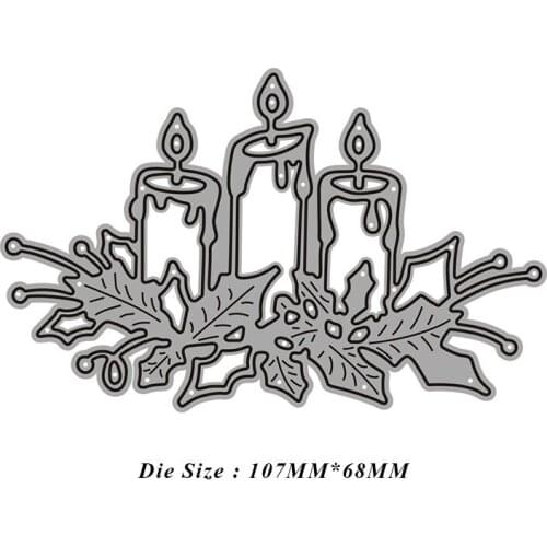 Metal Cutting Dies for 2021 New Scrapbooking Christmas Candle Frame Edge No Stamps Crafts Background Cutter Paper Cardmaking