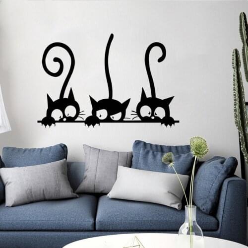 Lovely Wall Stickers Three Cats Animal Wall Sticker Window Decals Mural DIY Decoration Removable Waterproof Sticker 30x20cm