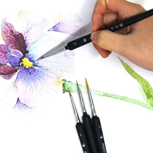 Miniature Paint Brushes Detail Set Hook Line Pen Round Point Watercolor Drawing Brush Pen For Paint By Numbers Supplies Kit
