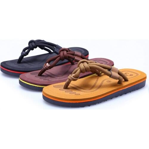 Mens Summer New Mens Beach Shoes Vietnam Slippers Outdoor Non-slip Korean Trend Personality Flip-flops Mens House Slippers