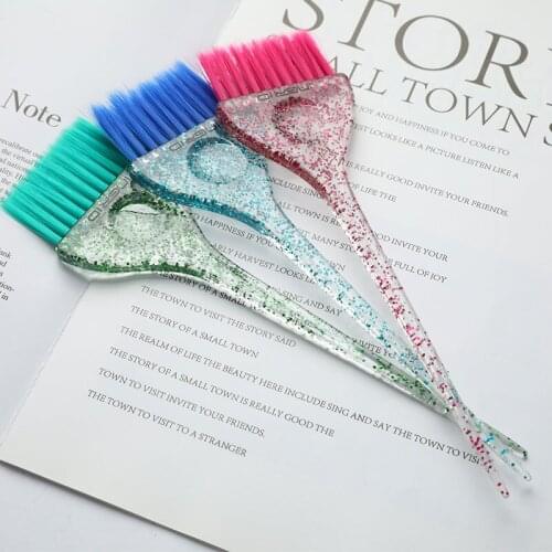 Soft Fibre Glitter Tint Dye Hair Brush Hairdressers Pro Salon Tool Bleach Kam Salon Accessories For Hair Dye Brush