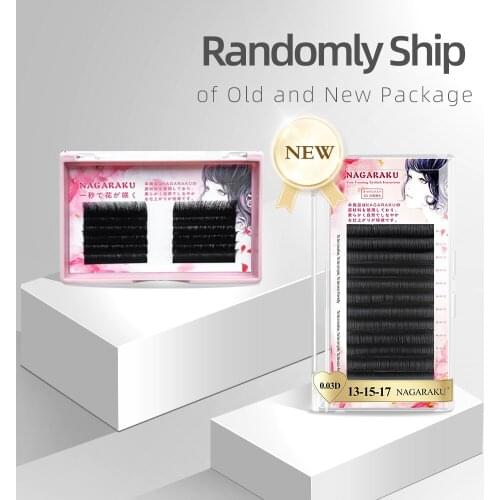 NAGARAKU auto bloom lashes Premade Russian Volume Fans Mink Eyelash Extensions Easy to fans lash 0.03mm Mixed Length Individual