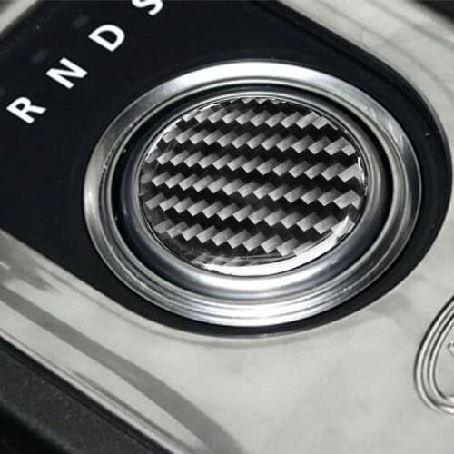 Genuine Carbon Fiber Car Center Control Multi-Media Button Sticker Fit For Land Rover Discovery 4 2010-2016