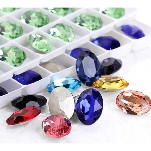 XiChuan New High Quality Rhinestone 20pcs Fancy stone Oval Flatback Self Adhesive Rhinestone Crystal For DIY Jewelry Making
