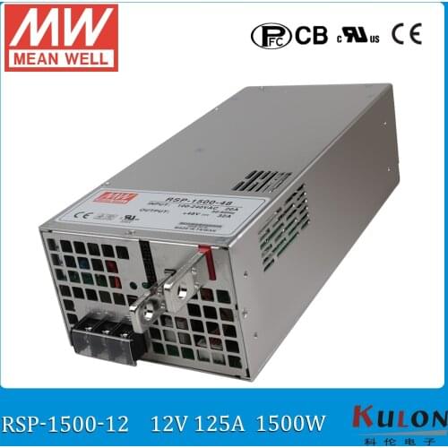 Original MEAN WELL RSP-1500-12 1500W 125A 12V ac/dc meanwell Power Supply with PFC function current sharing (Parallel operation)