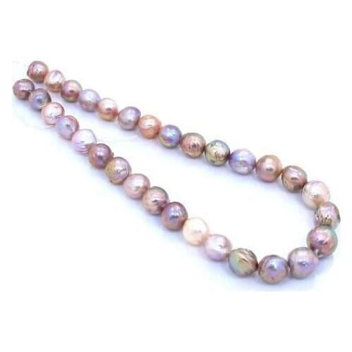 18"12-13MM NATURAL SOUTH SEA GOLD PINK PRPLE PUEARL NECKLACE