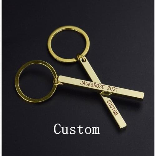 Personalized Keychain Engraved Letters Car Key Chain Ring Custom Laser Engrave Keychain Accessories
