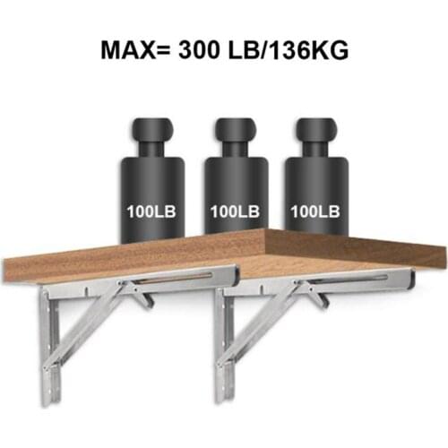 Bearing 136KG Triangle Folding Angle Bracket Heavy Support Collapsible Wall Mounted Bench Table Shelf Bracket Furniture Hardware