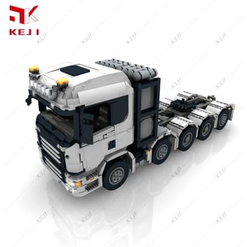 KEJI MOC-28358 Custom Scania Tractor 10x4 6 SLT RC Truck Ballast Platform Car Model Building Block Bricks Kit Kids Toys Gift