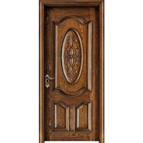 Luxury Carving Designs Thai Oak Interior Single Solid Wood Door B20
