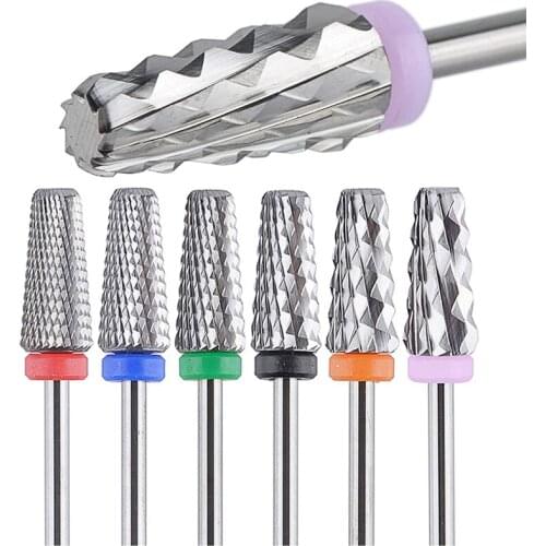 10PCS/Bag 5 IN 1 Tapered Nail Drill Bits Two-Way Carbide Bit Drill Accessories Milling Cutter For Manicure Left And Right Hand