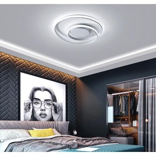 JFLED Modern Led Ceiling Chandelier Lamp For Bedroom Living Room Study Kitchen Creativity Home Dimmable Black
