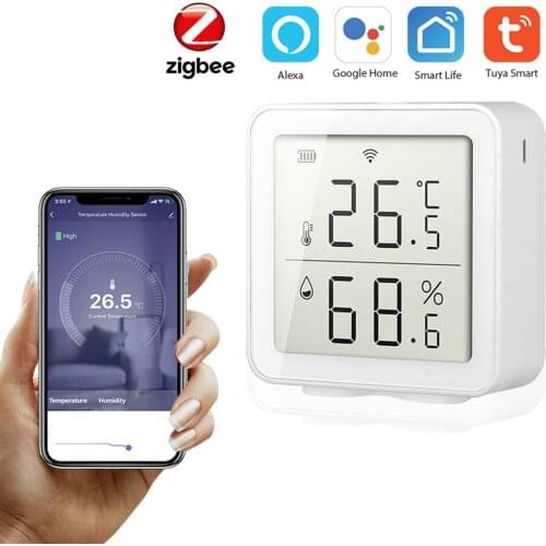 Tuya WIFI Intelligent Home Wireless Temperature Humidity Sensor Home Automation Scene System Compatible with Alexa Google Home