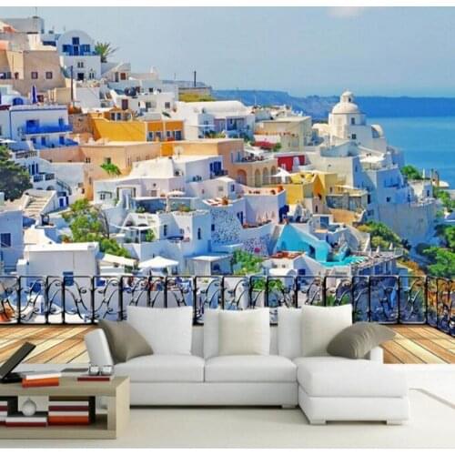 Wellyu Custom large - scale murals ultra - high - definition Aegean landscape background wall wallpaper papel de parede