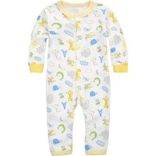Y367 Siamese baby clothes newborn spring and winter boys and girls cotton Romper climbing clothes colored pencils pattern