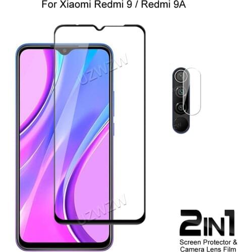 For Xiaomi Redmi 9A / Redmi 9 Front Screen Protector Protective Tempered Glass & Camera Lens Film For Xiaomi Redmi 9A 9