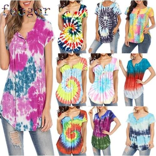 FEOGOR 2021 summer new casual womens short-sleeved loose womens t-shirt printing tops Womens blouse Short sleeve T-shirt